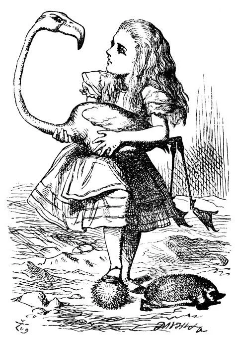 Alice-trying-to-play-croquet