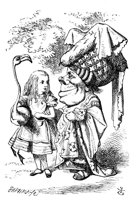 Alice-with-flamingo-chats-with-the-Duchess