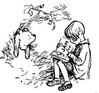 Trong bức vẽ này, Pooh vẫn ở chính xác vị trí như trong bức tranh trước. Christopher Robin đang ngồi trên một chiếc ghế đẩu đọc một cuốn sách có tựa đề "Hũ Mứt" cho Pooh nghe.