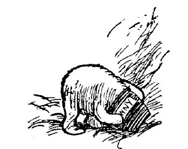 Hình vẽ này, cho thấy một sinh vật kỳ lạ. Nửa dưới của nó trông khá giống Pooh, nhưng ở chỗ đáng lẽ là cái đầu thì lại là một hũ mật ong.